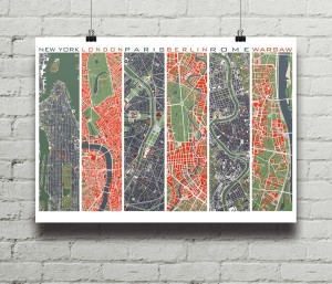 Plakat - Six Cities - Warszawa Set