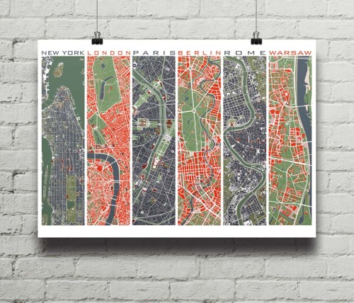 Plakat - Six Cities - Warszawa Set