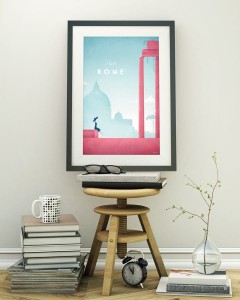 Rzym Włochy - Forum Romanum i Bazylika św. Piotra - plakat