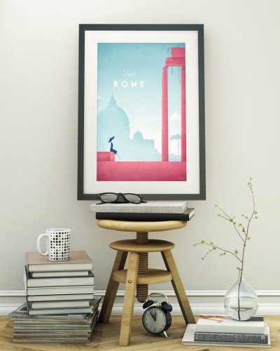 Rzym Włochy - Forum Romanum i Bazylika św. Piotra - plakat