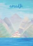 Amalfi - włoskie wybrzeże - plakat