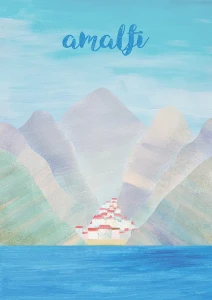 Amalfi - włoskie wybrzeże - plakat