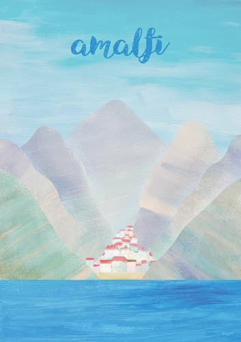 Amalfi - włoskie wybrzeże - plakat
