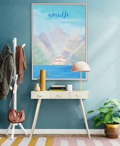 Amalfi - włoskie wybrzeże - aranżacja plakatu