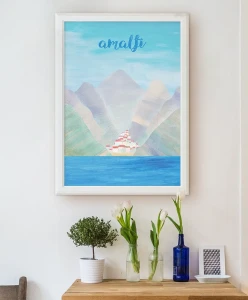 Amalfi - włoskie wybrzeże - aranżacja plakatu