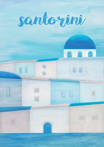 Santorini - grecka wyspa - plakat
