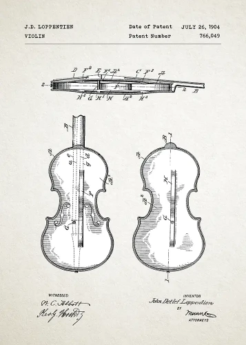 Skrzypce patent - plakat