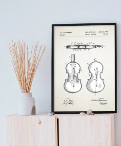 Skrzypce patent - aranżacja plakatu