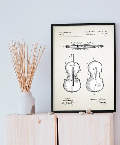 Skrzypce patent - aranżacja plakatu