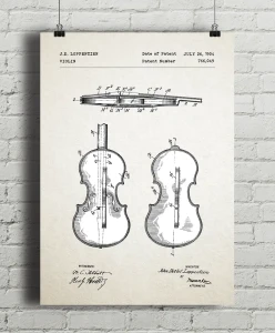 Skrzypce patent - aranżacja plakatu