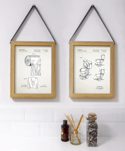 Plakat toaleta - aranżacja plakatu razem z plakatem z rolką papieru