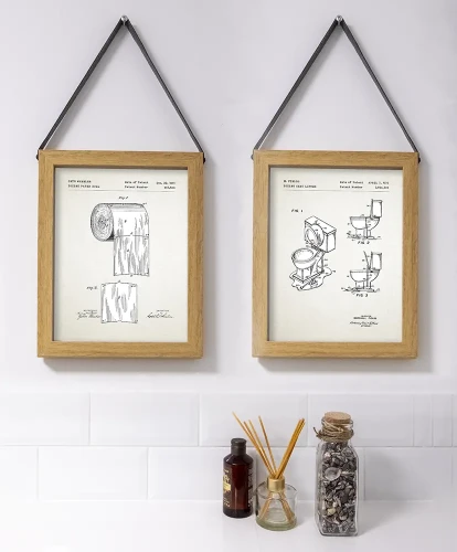 Plakat toaleta - aranżacja plakatu razem z plakatem z rolką papieru