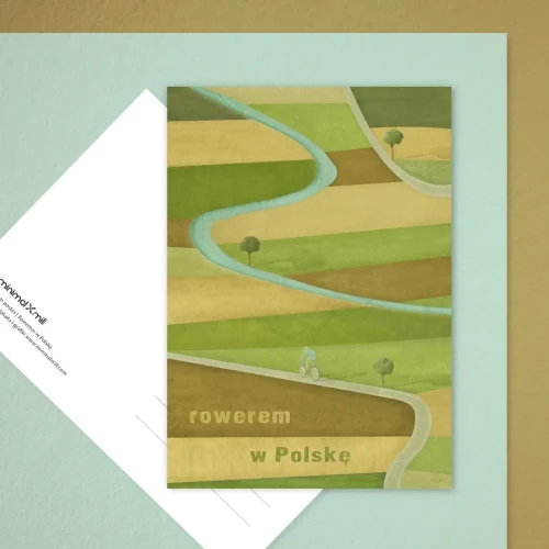Rowerem w Polskę - kartka pocztowa