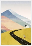 Rowerzysta na górskim szlaku - plakat
