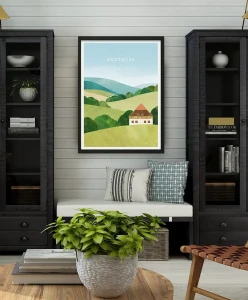 Roztocze - Zielona Kraina - aranżacja plakatu w salonie