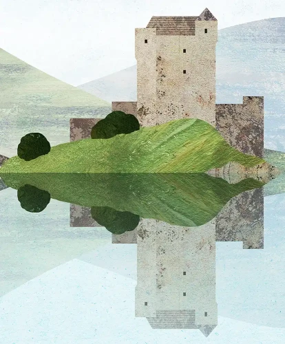 Zamek w Szkocji - szczegół plakatu