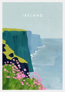 Irlandia - klify nad oceanem - plakat