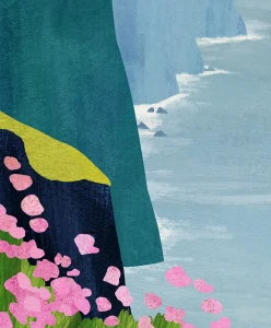 Irlandia - klify nad oceanem - szczegół plakatu