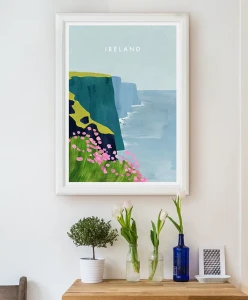 Irlandia - klify nad oceanem - aranżacja plakatu