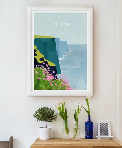 Irlandia - klify nad oceanem - aranżacja plakatu