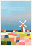 Holandia - pola kwiatowe - plakat