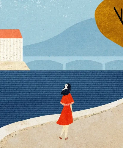 Budapeszt - spacer nad Dunajem - szczegół plakatu