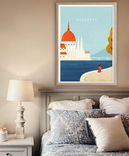 Budapeszt - spacer nad Dunajem - aranżacja plakatu w sypialni
