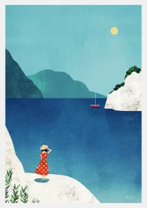 Morze Śródziemne - skaliste wybrzeże Calanques - plakat