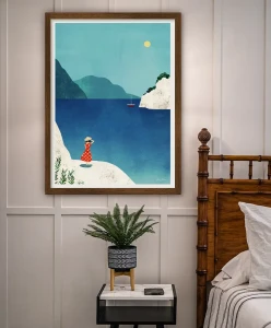 Morze Śródziemne - skaliste wybrzeże Calanques - aranżacja plakatu w sypialni