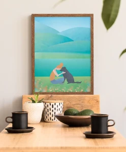 Nad górskim stawem - aranżacja plakatu w jadalni