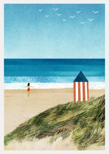 Beztroskie wakacje - dziewczyna na plaży - plakat