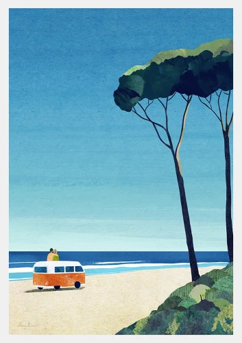 Nad morskim brzegiem - wyprawy kamperem - plakat