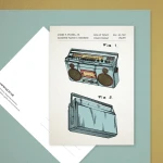 Magnetofon patent - pocztówka