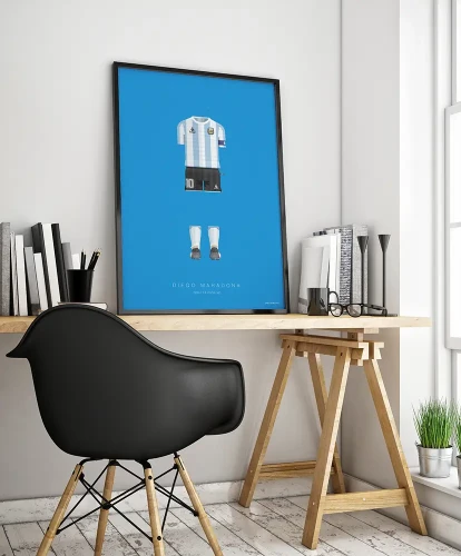 Maradona - piłka nożna - aranżacja plakatu na biurku