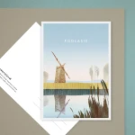 Podlasie - rozlewiska z wiatrakiem - pocztówka