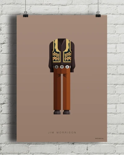Jim Morrison The Doors - aranżacja plakatu na ceglanej ścianie