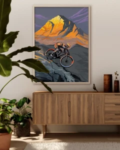 Kolarstwo górskie - zachód słońca - aranżacja plakatu