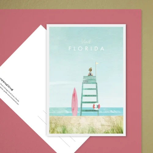 Floryda USA - dzika plaża i surfing - pocztówka