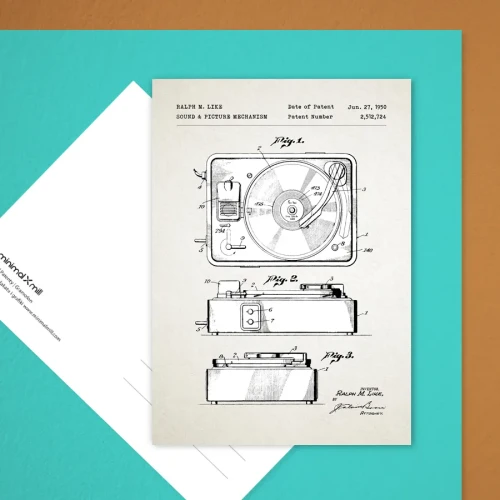 Gramofon patent - pocztówka