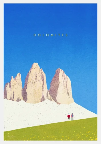 Dolomity Włochy - Trzy Szczyty Lavaredo - plakat z górami