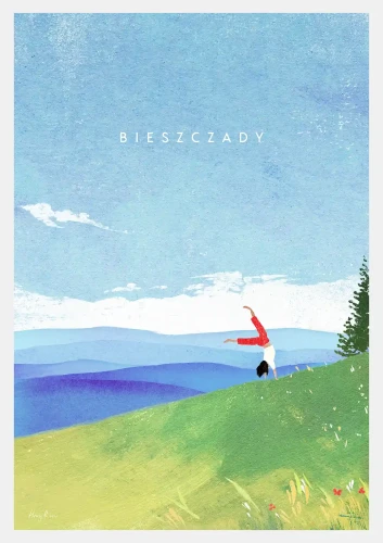 Bieszczady - w górach z pozytywną energią - plakat