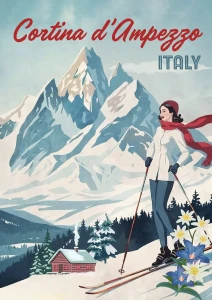Cortina d’Ampezzo Włochy - plakat