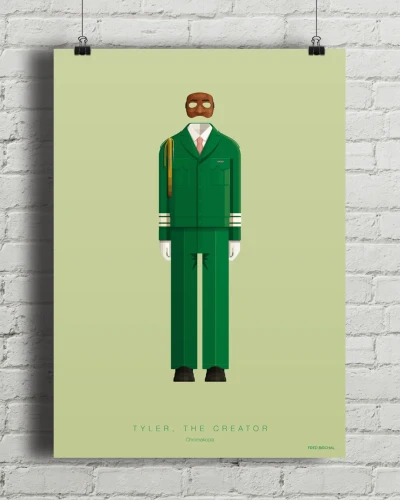 Tyler The Creator - aranżacja plakatu na ceglanej ścianie