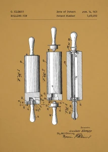 Wałek do ciasta patent - plakat