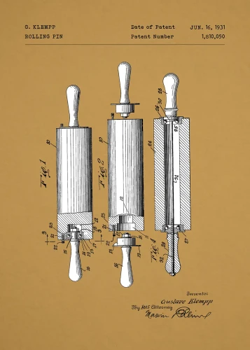 Wałek do ciasta patent - plakat