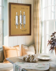 Wałek do ciasta patent - aranżacja plakatu w jadalni w stylu country house