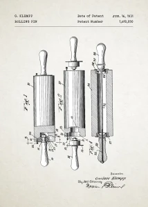 Wałek do ciasta patent - plakat kuchenny
