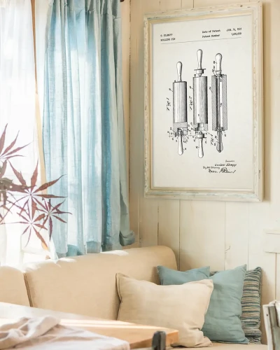 Wałek do ciasta patent - aranżacja plakatu w jasnym pomieszczeniu