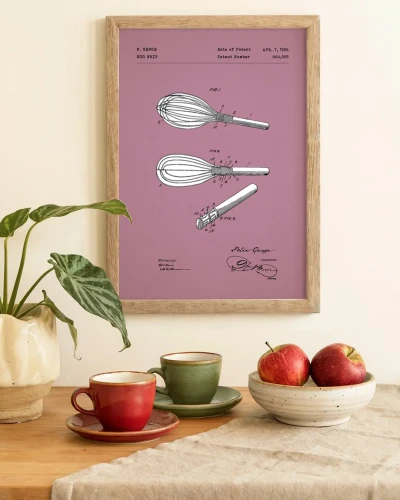 Trzepaczka kuchenna patent - aranżacja plakatu na ścianie w kuchni