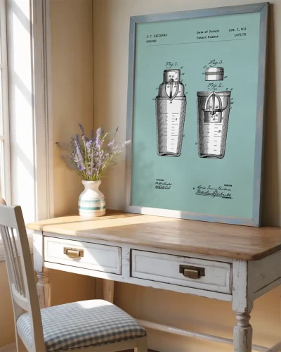 Szejker patent - aranżacja plakatu na biurku